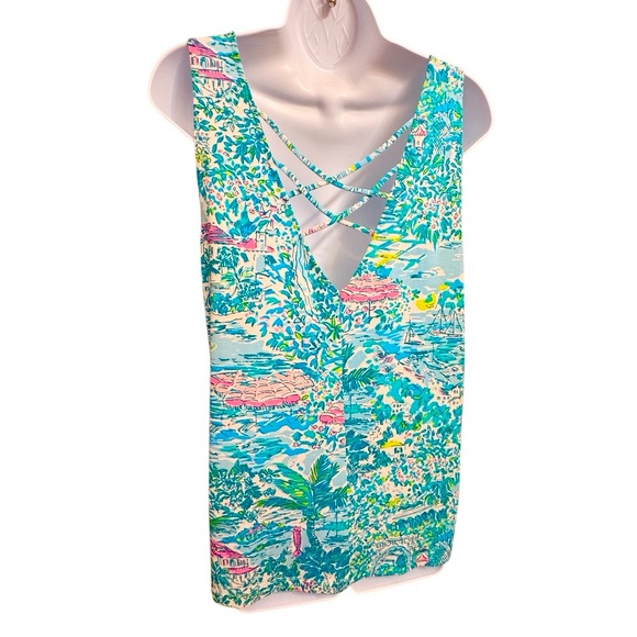 NEW Lilly Pulitzer Kristen Tank Top Gustavia Green Sunshine City - XL - Picture 5 of 13